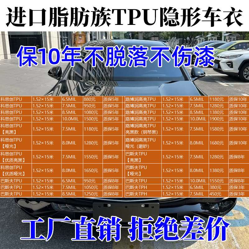 巴斯夫tpu脂肪族整卷汽车贴膜整卷漆面增亮防刮保护膜透明膜隐形