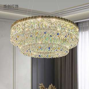 简约智能水晶灯高级感餐厅客厅卧室房间灯具 水晶吊灯轻奢风新款