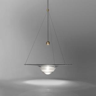 北欧设计师吧台餐厅光晕创意水滴灯酒店展厅客厅组合飞碟玻璃吊灯