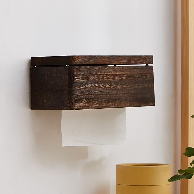 WBZ7实木桌面纸巾盒壁挂擦手抽纸盒置物架客厅家用餐纸盒中式车载