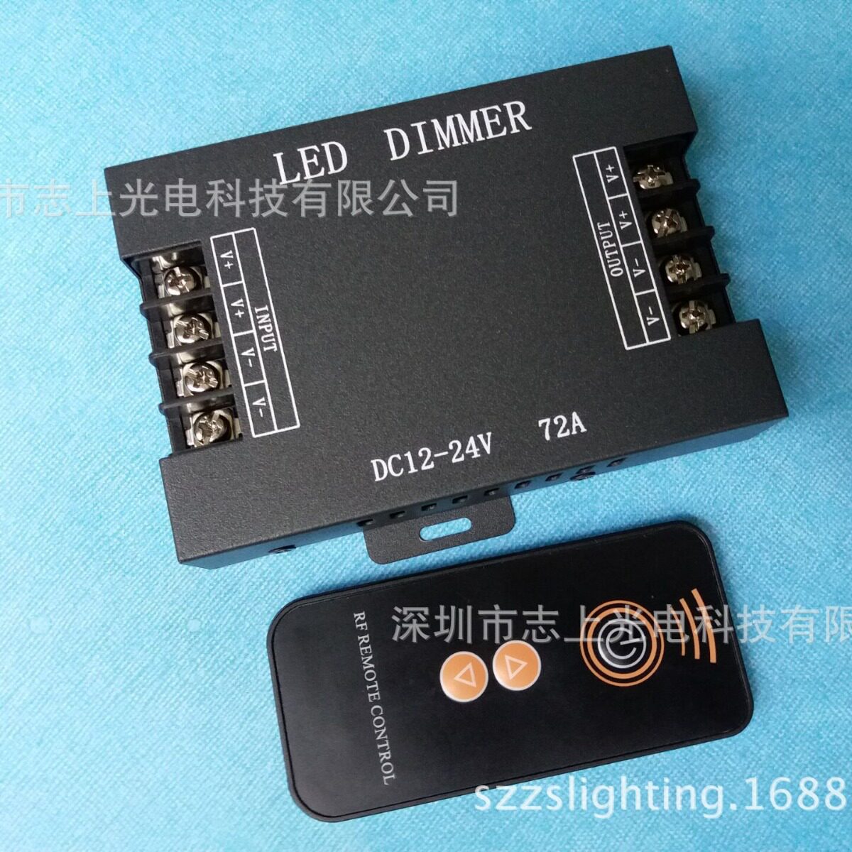 LED标牌灯箱恒压PWM调光器12V低压呼吸渐闪调光控制器大功率72A