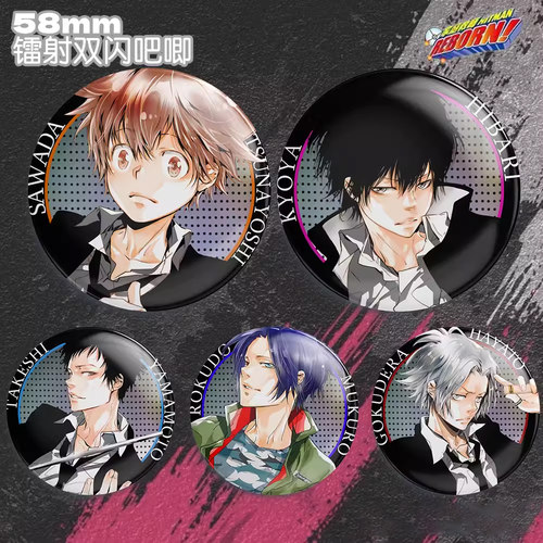 家庭教师Reborn吧唧泽田纲吉云雀恭弥周边狱寺隼人马口铁挂饰徽章