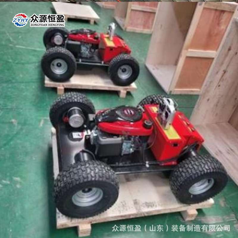球场草坪修剪机果园农场 全地形割草车 充气遥控智能轮式割草机