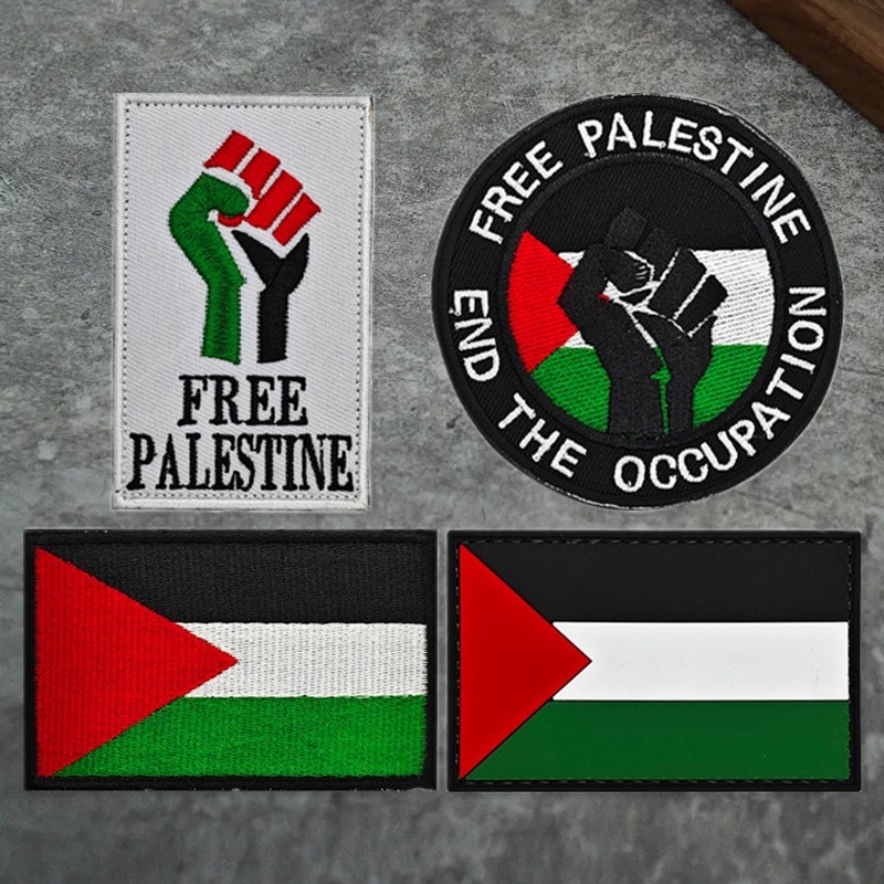 自由的巴勒斯坦国旗刺绣魔术贴章战术士气章臂章纪念徽章背包布贴