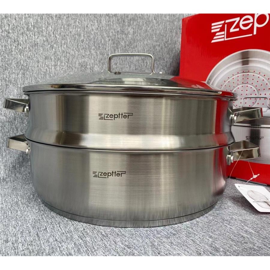 出口德国Zepter单层蒸锅304不锈钢加厚电磁炉汤锅火锅蒸笼蒸鱼锅