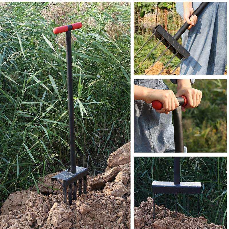 l人子工翻土神器家用具松土耙种植工农用开翻荒地钢叉深翻器松土