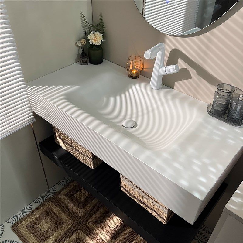 全铝蜂窝铝岩板热弯可丽耐一体盆浴室柜组合洗手洗脸洗漱台盆定制