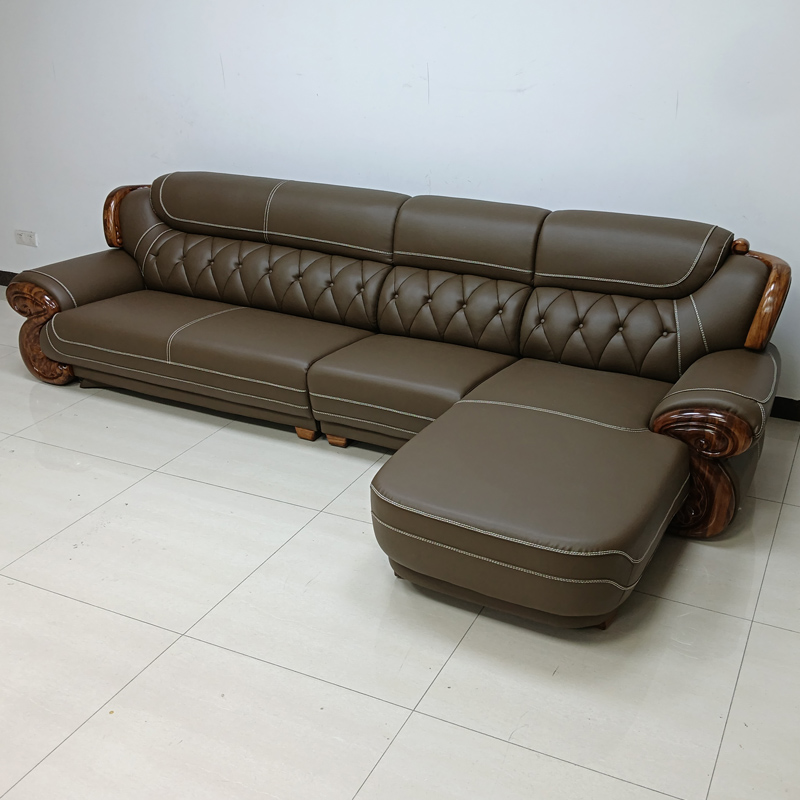 新款乌金木真皮沙发头层牛皮