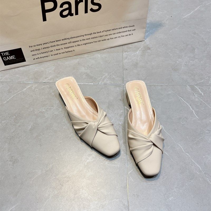 2024年新款网红单鞋女外出包头半拖鞋女夏季外穿凉拖鞋时装女凉鞋,女鞋,包头拖,淘宝优惠券,粉丝福利购,淘宝优惠卷