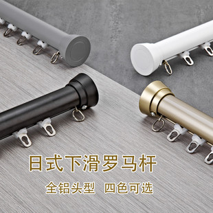 静音导轨防漏光窗帘轨道盒子 铝材重型铝合金滑单双轨轮直轨侧顶装
