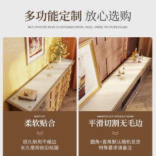 床头柜盖布ins风硅胶皮革桌布防水防油免洗垫子卧室桌垫保护 美式