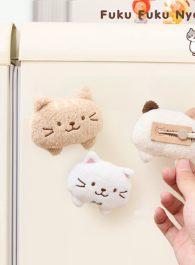 HAPiNS发夹女微笑趴趴猫发夹装饰夹磁吸冰箱贴夹子发饰猫咪挂件