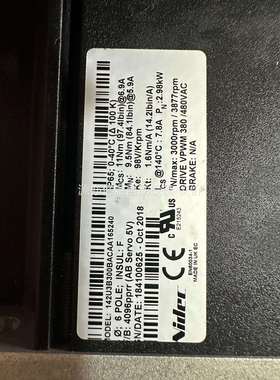 Nidec尼得科伺服电机142U3B300BACAA1652