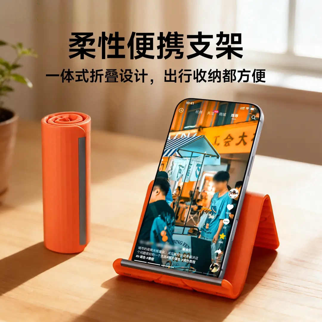 柔性折叠硅胶懒人通用手机支架