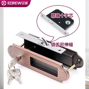 家用平移门简约移门锁推拉橱房门隐形拉手勾锁趟门推拉门锁具批发