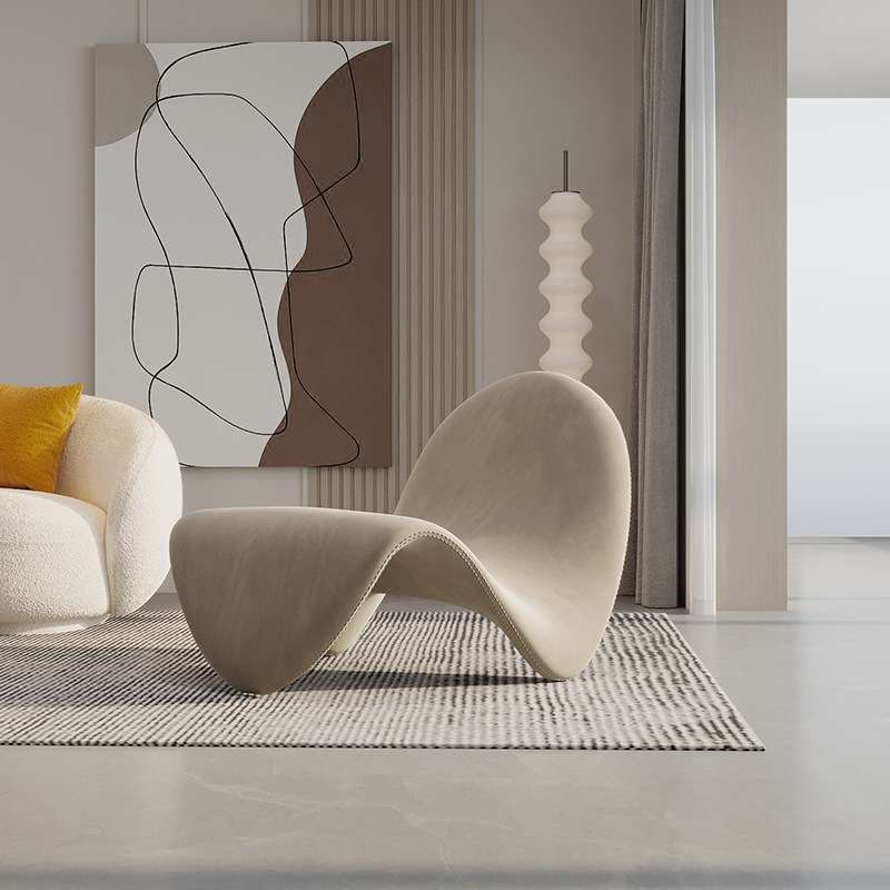 网红异形单人沙发客厅阳台个性躺卧单椅设计师创意布艺沙发舌头椅