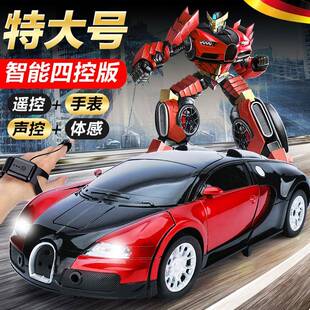 6BVQ手势感应变形遥控汽车充电四驱赛车金刚机器人儿童男孩玩