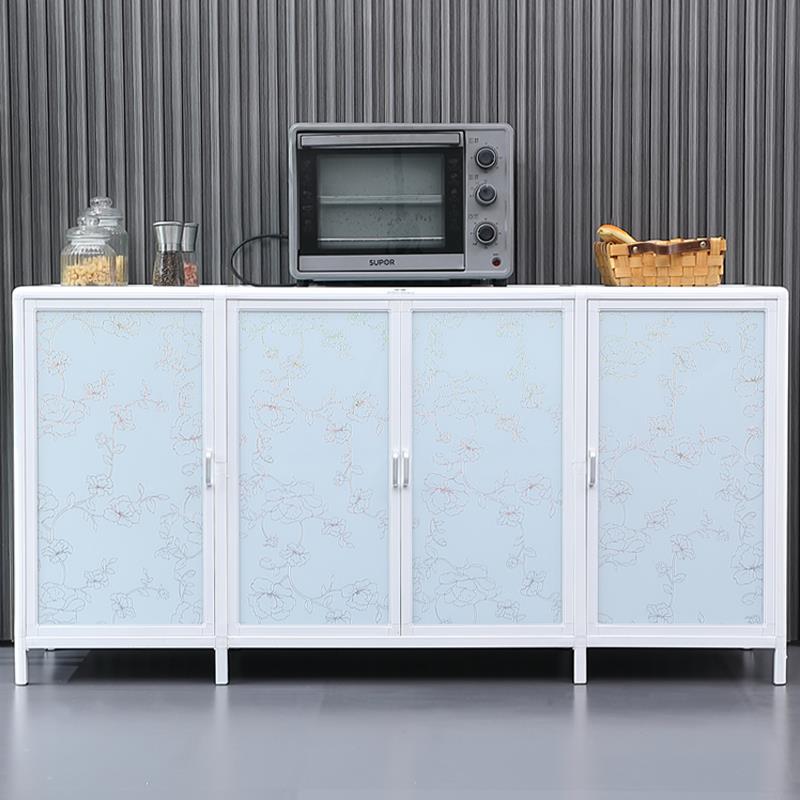 碗柜家用农村厨房橱柜收纳柜子出租房简易铝合金储物柜放碗柜带门