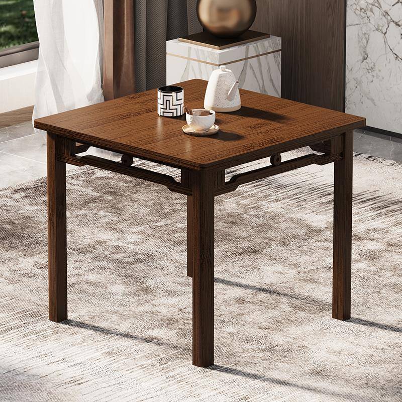 N5正方形四方桌客厅吃饭桌学习桌家用小方桌小户型实木茶桌楠竹餐