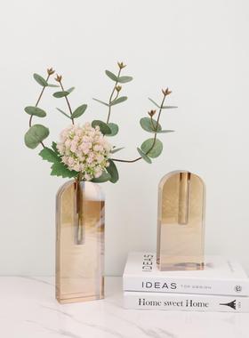 北欧简约水晶拱门花器摆件客厅卧室茶几玄关电视柜样板房家居饰品