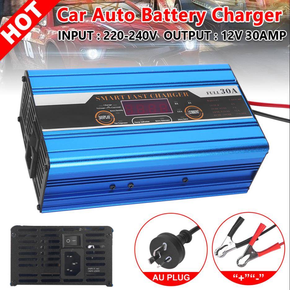 热销12V铅酸蓄电池充电器30A智能带显示充电器AC澳规输入