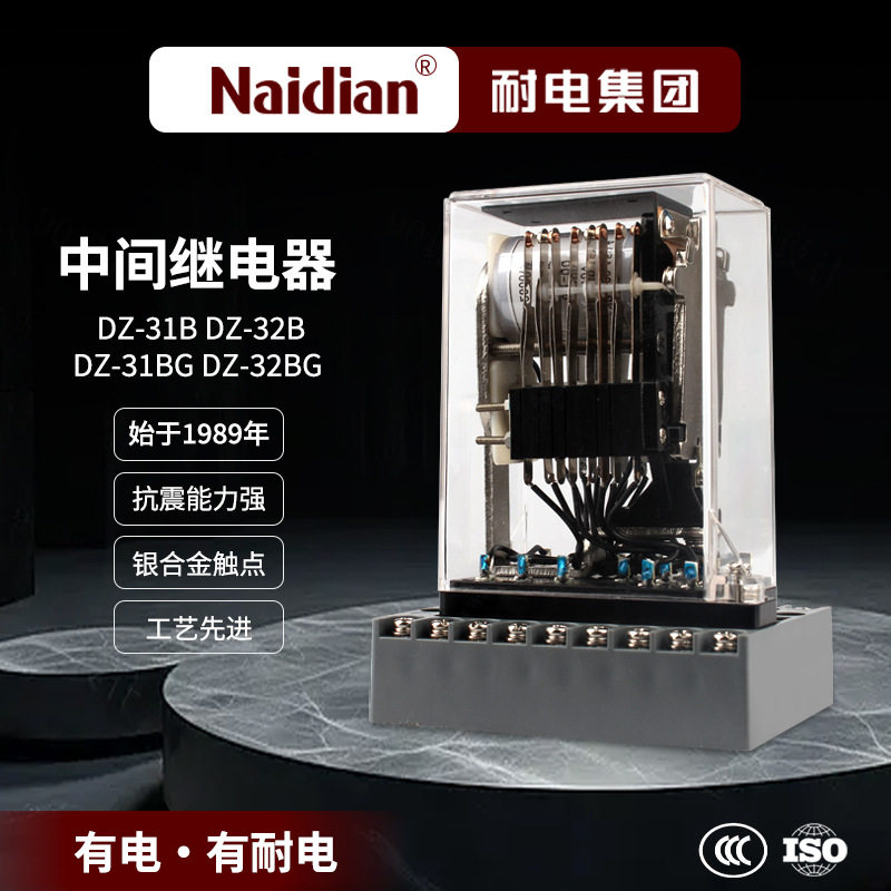 耐电集团DZ-30B系列中间继电器DZ-31B/DZ-32B/DC220VDC100V直流