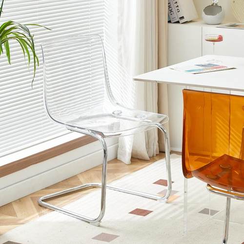北欧亚克力椅子透明餐椅塑料靠背书桌椅简约现代家用托亚斯餐桌椅