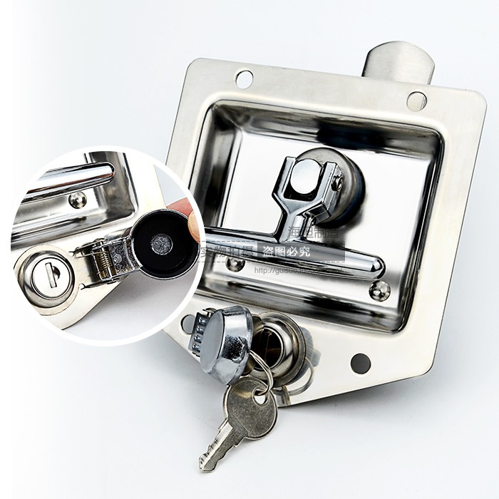 不锈钢工程车门锁防水防尘电柜锁汽车门锁拖车门房车无金锁MS876