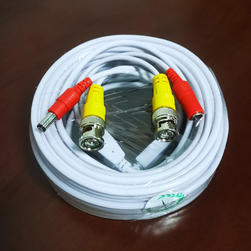 15米白色电源影片一体线 监视摄影机专用影片电源纯铜BNC加DC接头