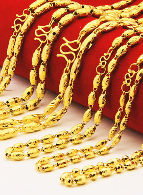 情侣越南沙金橄榄珠项链