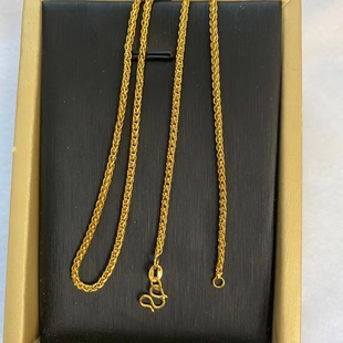 沙金肖邦项链锁长款 骨链毛衣链m扣肖邦链吊坠链子diy饰品链子 短款