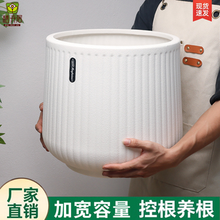 植卉居仿古罗马聚宝盆树脂花盆加厚家用客厅发财树龟背竹绿植花盆