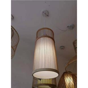 巩义市荥阳市个性景区中式手工编织竹灯田园装饰乡村风格竹编吊灯