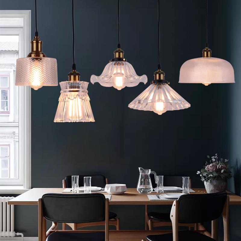 美式复古灯具loft餐厅酒吧台创意工业风装饰灯卡座个性玻璃吊灯