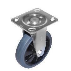 J-CPF21-D125-RC YHD 5灰色橡胶固定轮 推动省力 静音脚轮