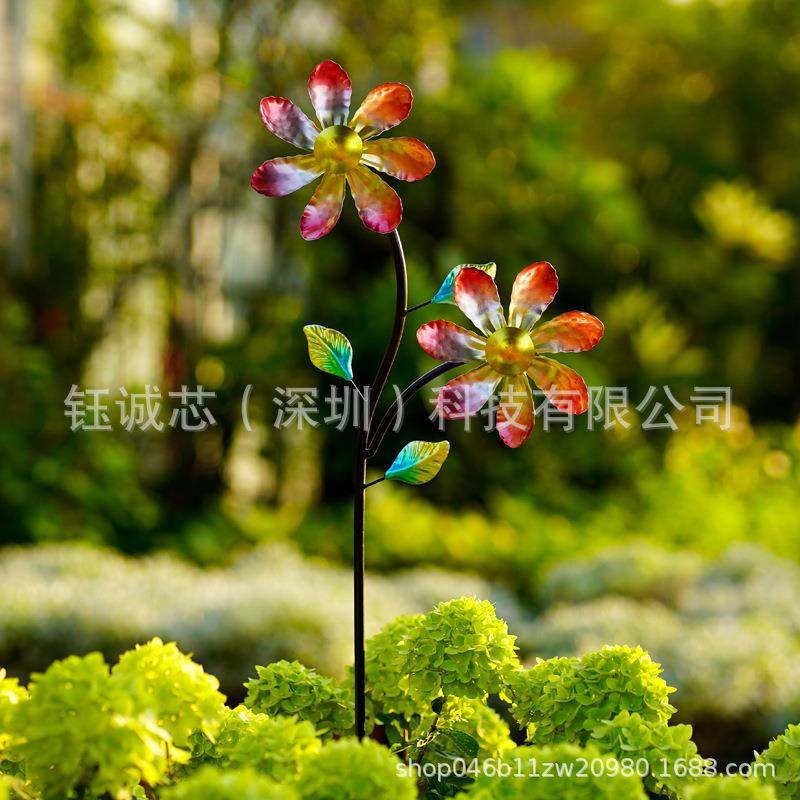 跨境金色一朵两朵三朵花风转 铁艺工艺品旋转风车户外创意花园,农机/农具/农膜,播种栽苗器/地膜机,淘宝优惠券,粉丝福利购,淘宝优惠卷
