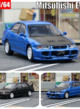 JKM合金车模1:64三菱EVO三代EVO3跑车轿车静态微缩模型滑行摆件