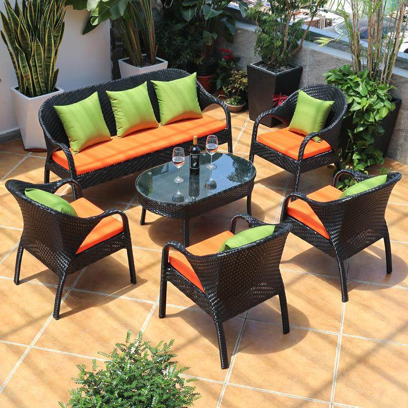 户外藤编沙发组合室外花园庭院休闲家具别墅民宿懒人沙发编藤桌椅,住宅家具,户外沙发,淘宝优惠券,粉丝福利购,淘宝优惠卷