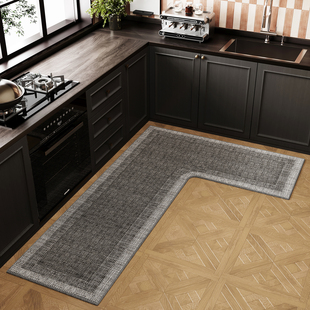 厨房连体地垫防滑吸油吸水脚垫家用垫子2025耐脏L型一体转角垫子