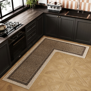 加厚连体厨房地垫2025防滑耐脏专用吸水脚垫7字形L型垫子耐脏地毯