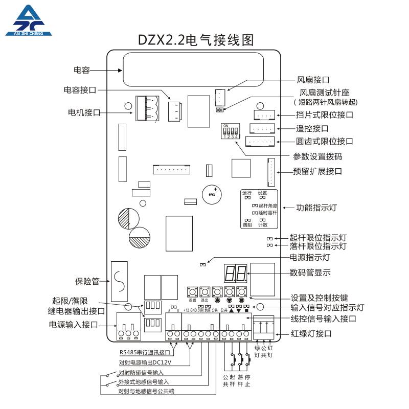 威捷道闸控制器原装主板DZX2.2/DZJ2.4P升降杆焊码418遥控器通用