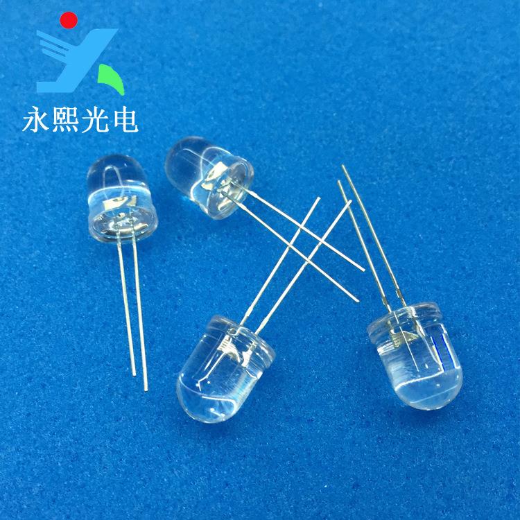 F8圆头白发白led灯珠8MM白色直插发光二极管白光