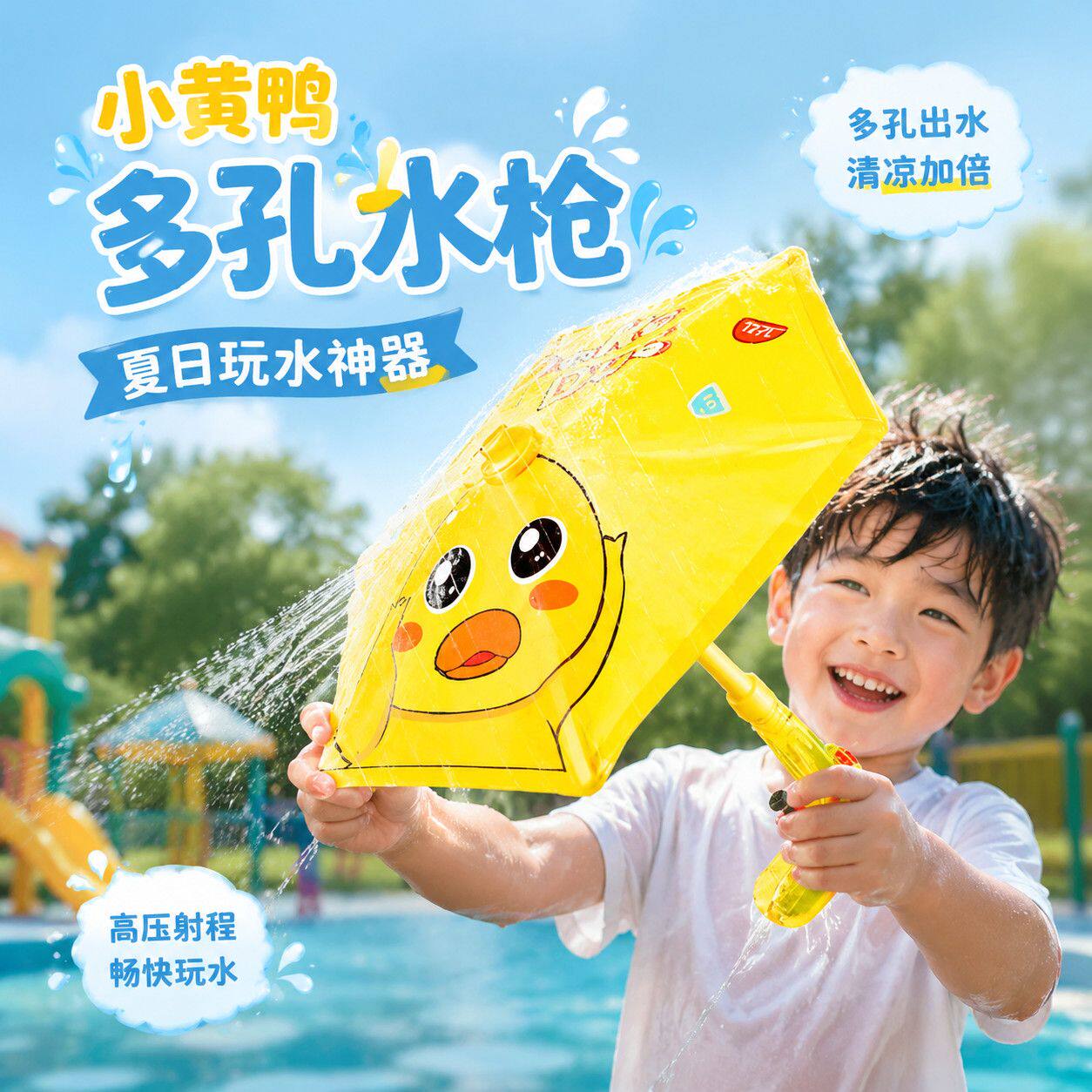 透明雨伞抽拉式高压远射水枪
