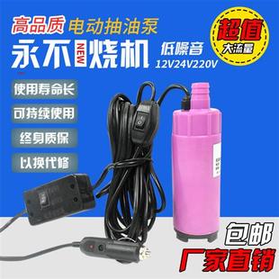 无刷电机抽油泵12v抽水泵24v220v点烟器加油枪车载电动柴油抽油器