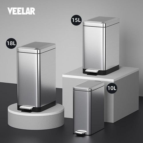 不锈钢垃圾桶家用高颜值脚踏式脚踩带盖卫生间垃圾桶厨.房客厅缓