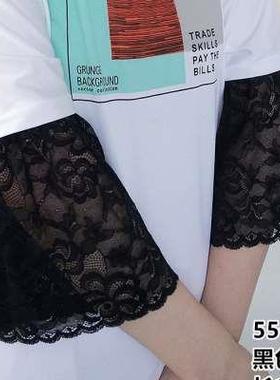 新款假袖子蕾DOIV臂套黑色手套保暖 丝服装IY装饰中袖喇手叭袖手