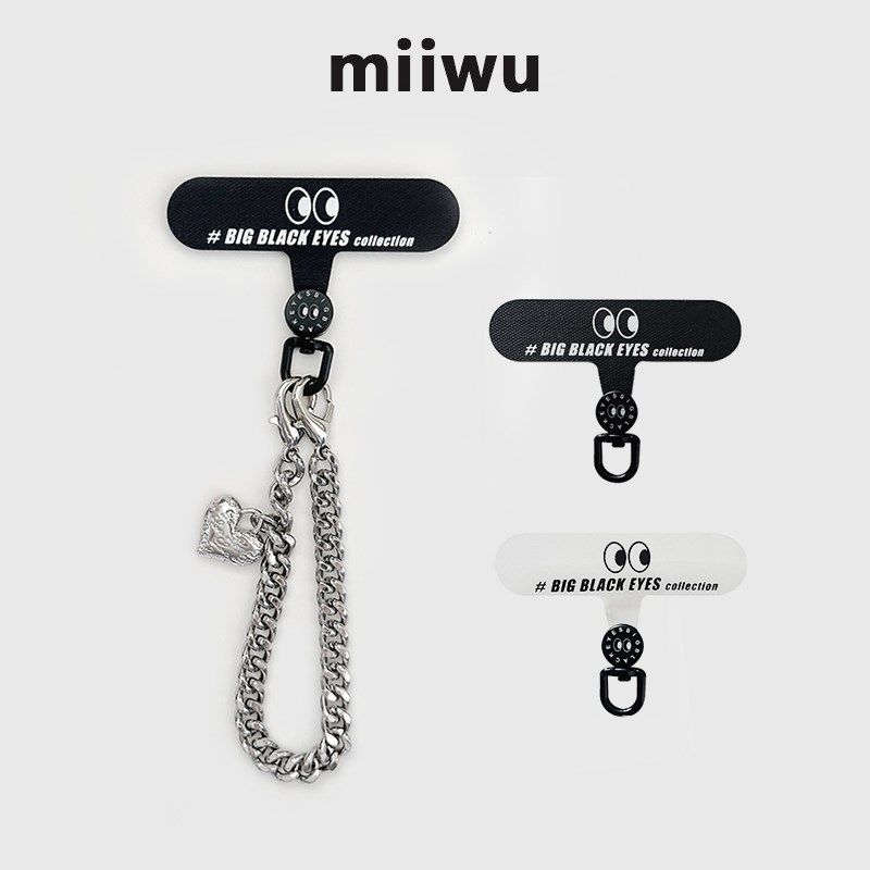 极简眼睛哑黑可旋转金属夹片手拎金属小链背带手机贴片挂环防丢,3C数码配件,手机挂件/手机链,淘宝优惠券,粉丝福利购,淘宝优惠卷