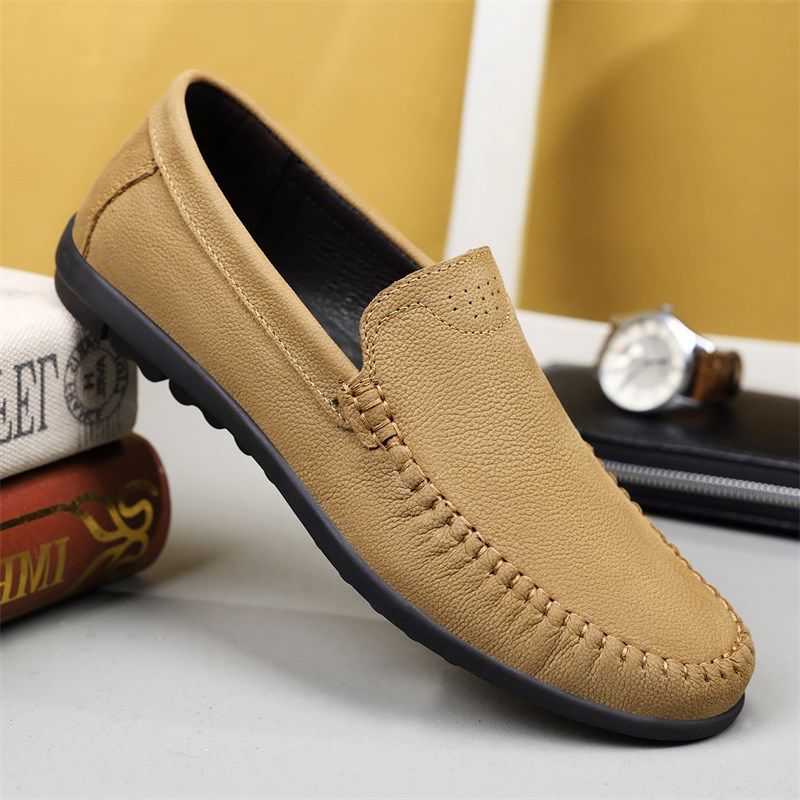 头层牛皮男士豆豆鞋真皮软底软面休闲皮鞋男英伦百搭高级感驾车鞋,流行男鞋,乐福鞋（豆豆鞋）,淘宝优惠券,粉丝福利购,淘宝优惠卷