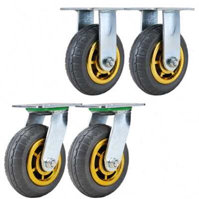 新20236寸定j向轮重型脚轮万向轮手推车轮子5寸6寸8寸实心橡胶轮