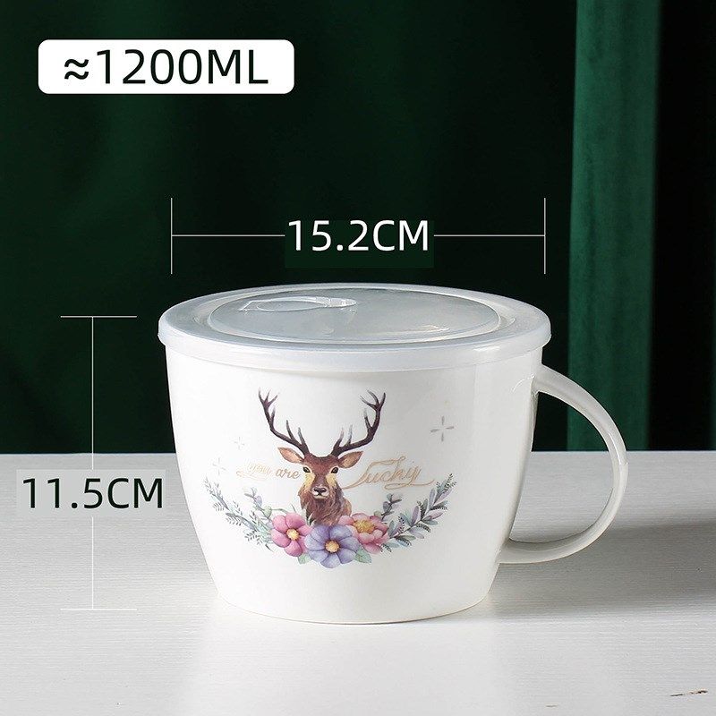 泡面碗带盖陶瓷带把手大容量超大微波炉可用情侣学生宿舍饭盒,餐饮具,碗,淘宝优惠券,粉丝福利购,淘宝优惠卷